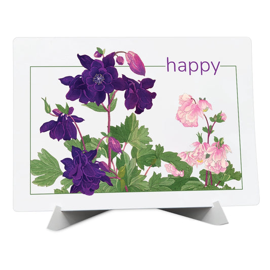 Happy- Columbine- Greeting Card with Display Easel